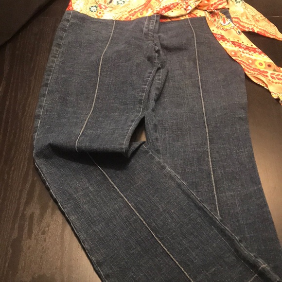 Vintage rare boho jeans with silk belt on waist - Picture 4 of 6